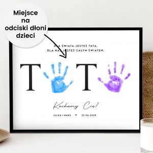 Plakat dla taty ODCISK DONI prezent na Dzie Ojca od dzieci prezent na dzie taty plakat na dzie ojca