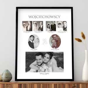 Plakat DRZEWO GENEALOGICZNE ze zdjciami  drzewo genealogiczne rodziny plakat rodzinny