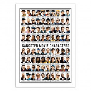 Plakat filmowy GANGSTER MOVIE CHARACTERS 50 x 70 cm prezent dla kinomaniaka
