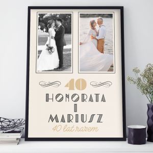 Plakat na rocznicę ślubu KIEDYŚ I DZIŚ