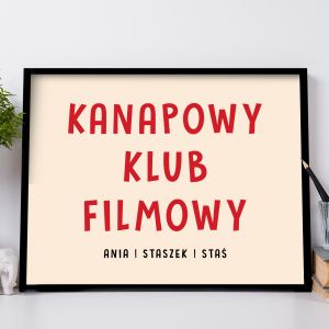 Plakat KLUB KANAPOWCW prezent dla domatora prezent do domu prezent dla kanapowca
