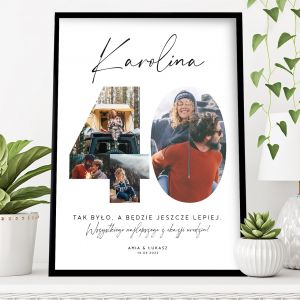 Plakat KOLA ZDJ prezent z okazji 40 urodzin plakat na 40 urodziny prezent na 40 urodziny