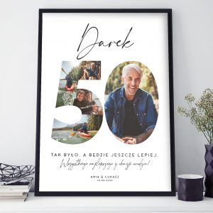 Plakat na 50 urodziny PREZENT NA 50 URODZINY prezent z okazji 50 urodzin prezent na 50 lat