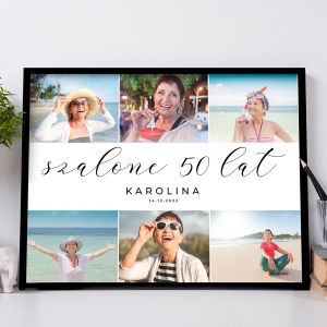Plakat personalizowany NA 50 URODZINY plakat urodzinowy prezent na 50 urodziny prezent na 50 urodziny dla niej