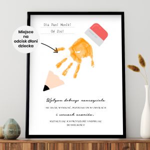 Plakat ODCISK DONI podzikowanie dla przedszkolanki od dziecka prezent dla nauczyciela przedszkola