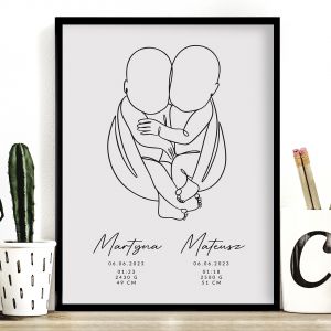 Personalizowany plakat BLINITA prezent dla bliniakw niemowlt