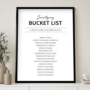 Personalizowany plakat BUCKET LIST kreatywny prezent dla przyjaciółki
