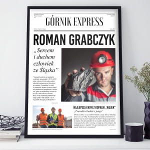 Plakat personalizowany GÓRNIK EXPRESS 31x41 cm prezent dla górnika