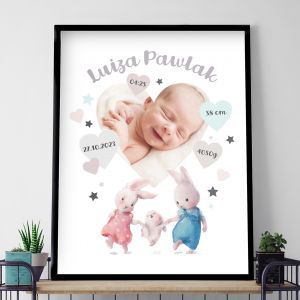 Personalizowany PLAKAT METRYCZKA na chrzest