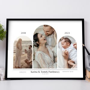 Personalizowany plakat NASZA HISTORIA ze zdjciami plakat rodzinny prezent dla rodziny prezent rodzinny