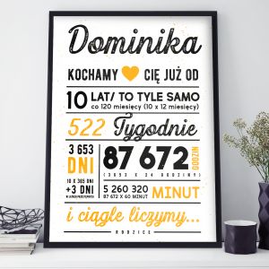 Plakat personalizowany PREZENT DLA 10 LATKI NA URODZINY