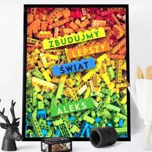 Prezent dla fana LEGO plakat personalizowany