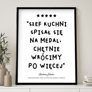 Plakat REKOMENDACJA prezent dla mionika gotowania prezent dla kucharza personalizowany plakat