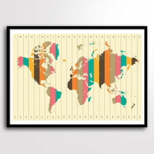 Plakat MAPA STREF CZASOWYCH 50 x 70cm