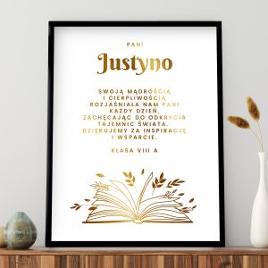 Plakat na Dzie Nauczyciela ZE ZOCENIEM prezent dla nauczyciela prezent na dzie nauczyciela