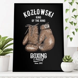 Plakat personalizowany 31x41 cm BOXING CHAMP prezent dla boksera