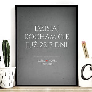 Plakat personalizowany 31x41 cm PREZENT NA ROCZNIC DLA DZIEWCZYNY