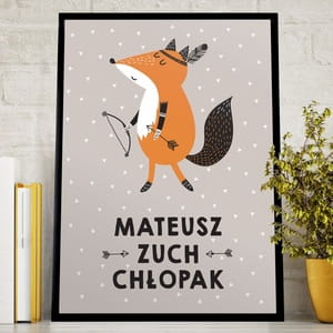 Plakat do pokoju dziecka 31x41 cm PREZENT NA URODZINKI CHOPCA