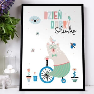 Plakat z imieniem dziecka 31x41 cm MI prezent do pokoju dziecka