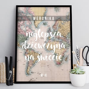 Plakat personalizowany 31x41 cm PREZENT NA ROCZNIC ZWIZKU DLA NIEJ