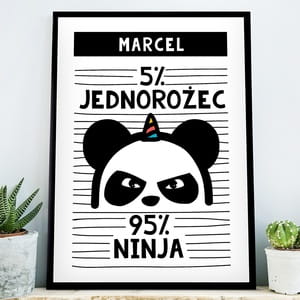 Plakat dla chopca 31x41 cm NINJA upominek na Dzie Dziecka