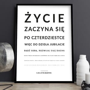 Plakat na 40 urodziny 31x41 cm PREZENT NA 40 URODZINY