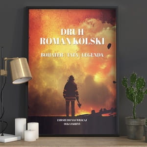 Plakat personalizowany 31x41 cm STRAŻAK prezent na Dzień Strażaka