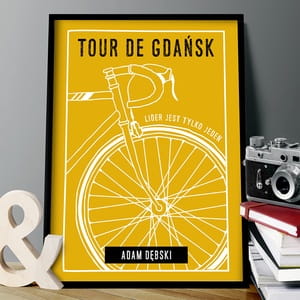 Plakat personalizowany 31x41 cm TOUR prezent dla kolarza