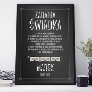 Plakat personalizowany 31x41 cm PODZIKOWANIE DLA WIADKA