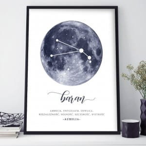 Plakat w ramie personalizowany ZNAK ZODIAKU baran