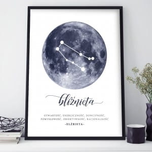 Plakat w ramie personalizowany ZNAK ZODIAKU blinita