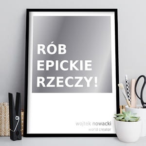 Srebrny plakat personalizowany EPICKIE RZECZY prezent dla studentki