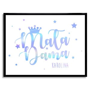 Plakat z imieniem dziecka MAA DAMA holo