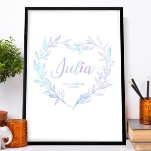 Plakat personalizowany holograficzny MOJA MIO prezent naWalentynki dla ony