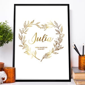 Plakat personalizowany zoty MOJA MIO prezent naWalentynki dla ony