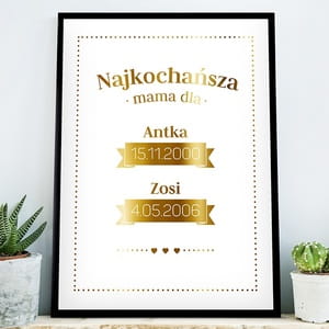 Plakat z uszlachetnieniem NASZA MAMA zoty