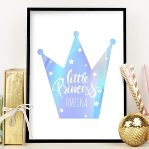 Plakat holograficzny PRINCESS prezent do pokoju dla dziewczynki