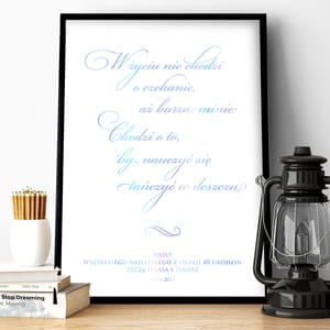 Plakat z uszlachetnieniem holo TACZY prezent dla koleanki na 40 urodziny