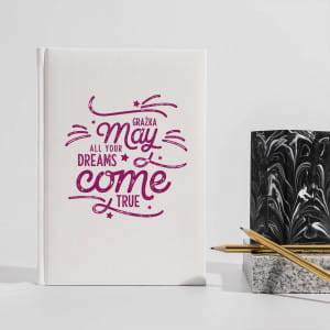 Planner personalizowany biay DREAMS prezent na urodziny dla siostry