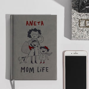 Planner ksikowy personalizowany PREZENT DLA WIEO UPIECZONEJ MAMY szary