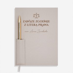 Planner z dugopisem PREZENT DLA PRAWNICZKI elegancki notes damski prezent dla prawnika