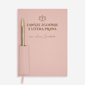 Elegancki planner z dugopisem PREZENT DLA PRAWNICZKI notatnik personalizowany prezent dla prawnika
