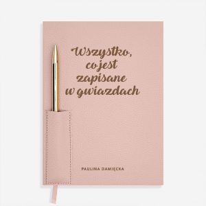 Personalizowany planner z dugopisem ZAPISANE W GWIAZDACH prezent dla zodiakary elegancki notes damski