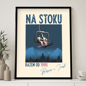 Plakat na rocznic NA STOKU prezent dla narciarzy prezent dla narciarza prezent dla narciarzy prezent na rocznic