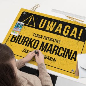 Podkadka na biurko TEREN PRYWATNY personalizowana