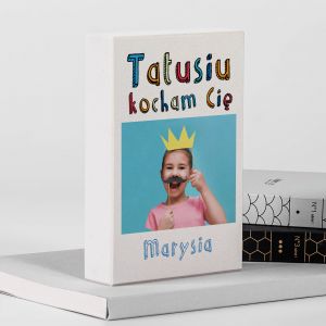 Podpórka do książek ze zdjęciem TATUSIU KOCHAM CIĘ prezent na Dzień Ojca