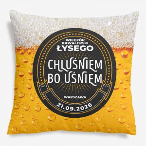 Poduszka PIWKO prezent dla piwosza 50 x 50 cm poduszka piwo prezent na wiecz�r kawalerski