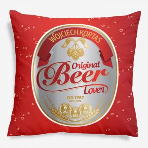 Poduszka z imieniem dla ch�opaka BEER LOVER poduszka dla ch�opaka prezent dla ch�opaka