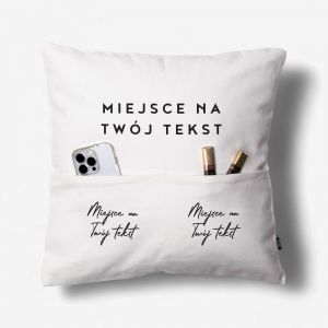 Poduszka z kieszeniami i wasnym nadrukiem TWJ TEKST