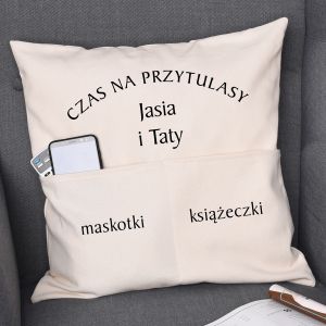 Poduszka z kieszeniami WSPLNY CZAS prezent dla ojca i syna